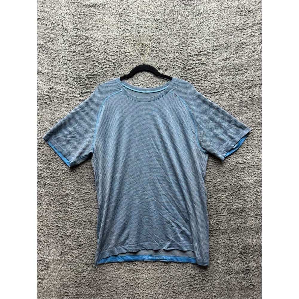 Lululemon Slim Fit Metal‎ Vent Tech Short-Sleeve 2.0 Shirt Blue Mens Size XXL